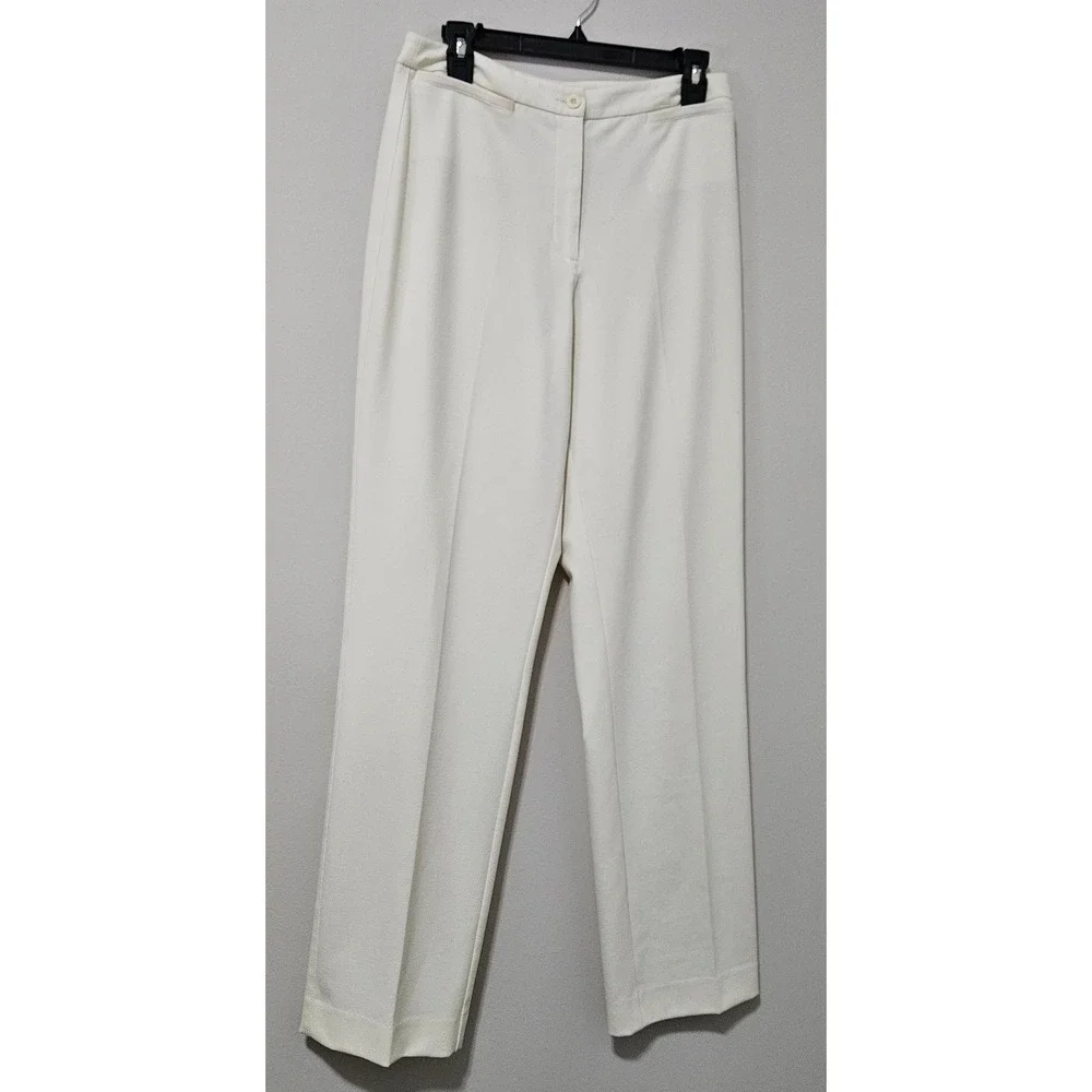 Liz Claiborne Lizsport Cream Stain Resistant‎ Straight Leg Dress Pants Womens 10